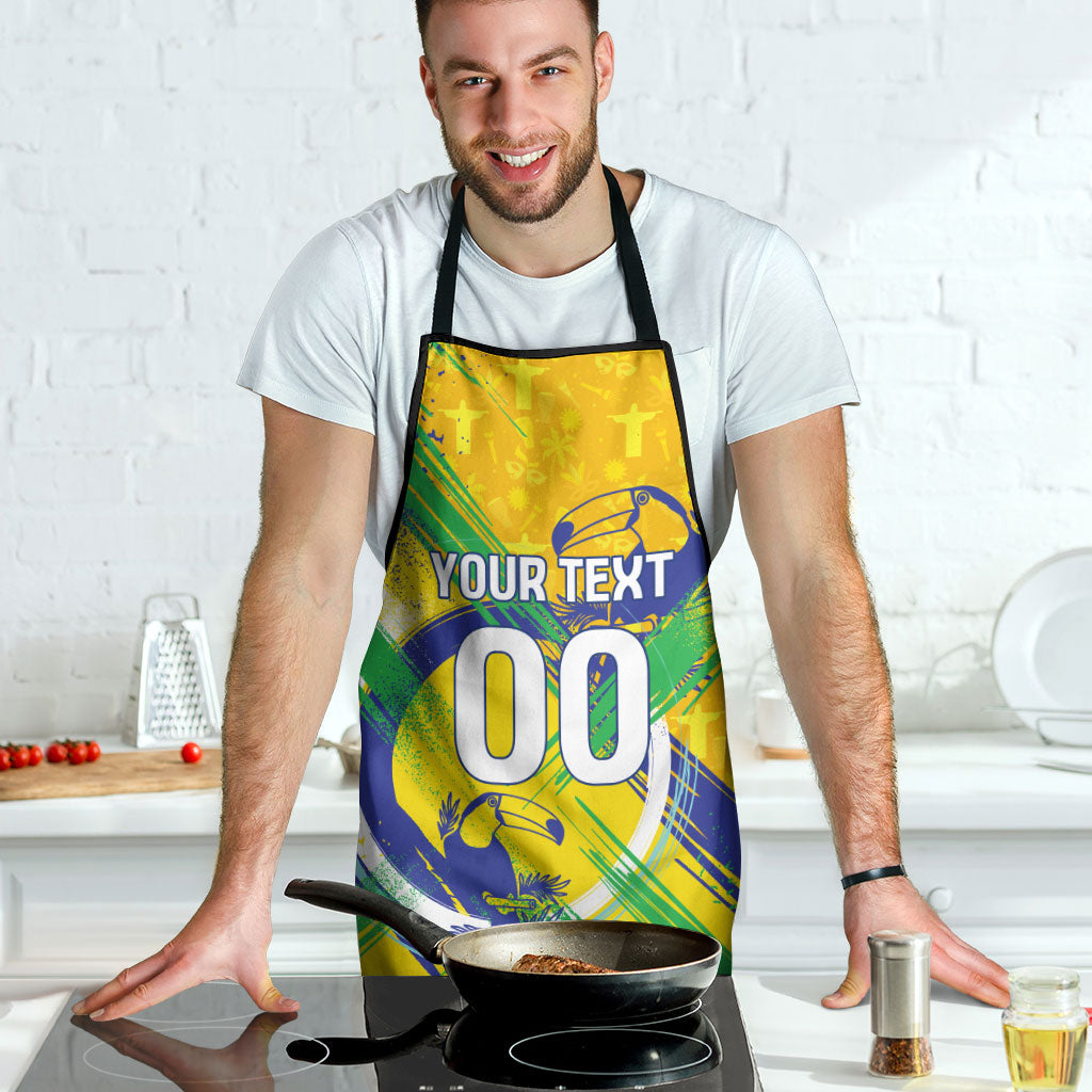 Personalized Brazil Soccer Football Jaguar Apron Christ The Redeeme - Soccer Mascot With Carnival Vibes