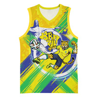 Personalized Brazil Soccer Football Jaguar Basketball Jersey Christ The Redeeme - Soccer Mascot With Carnival Vibes