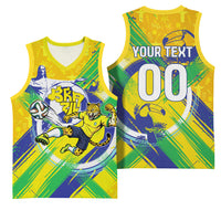 Personalized Brazil Soccer Football Jaguar Basketball Jersey Christ The Redeeme - Soccer Mascot With Carnival Vibes