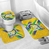Personalized Brazil Soccer Football Jaguar Bathroom Set Christ The Redeeme - Soccer Mascot With Carnival Vibes