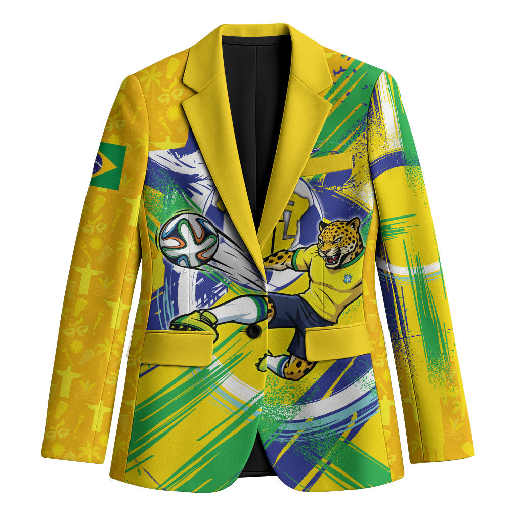 Personalized Brazil Soccer Football Jaguar Blazer Christ The Redeeme - Soccer Mascot With Carnival Vibes