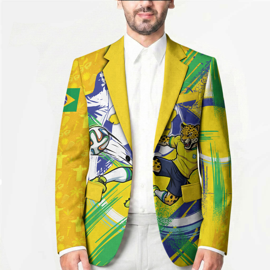 Personalized Brazil Soccer Football Jaguar Blazer Christ The Redeeme - Soccer Mascot With Carnival Vibes