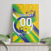 Personalized Brazil Soccer Football Jaguar Canvas Wall Art Christ The Redeeme - Soccer Mascot With Carnival Vibes