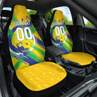 Personalized Brazil Soccer Football Jaguar Car Seat Cover Christ The Redeeme - Soccer Mascot With Carnival Vibes