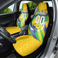 Personalized Brazil Soccer Football Jaguar Car Seat Cover Christ The Redeeme - Soccer Mascot With Carnival Vibes