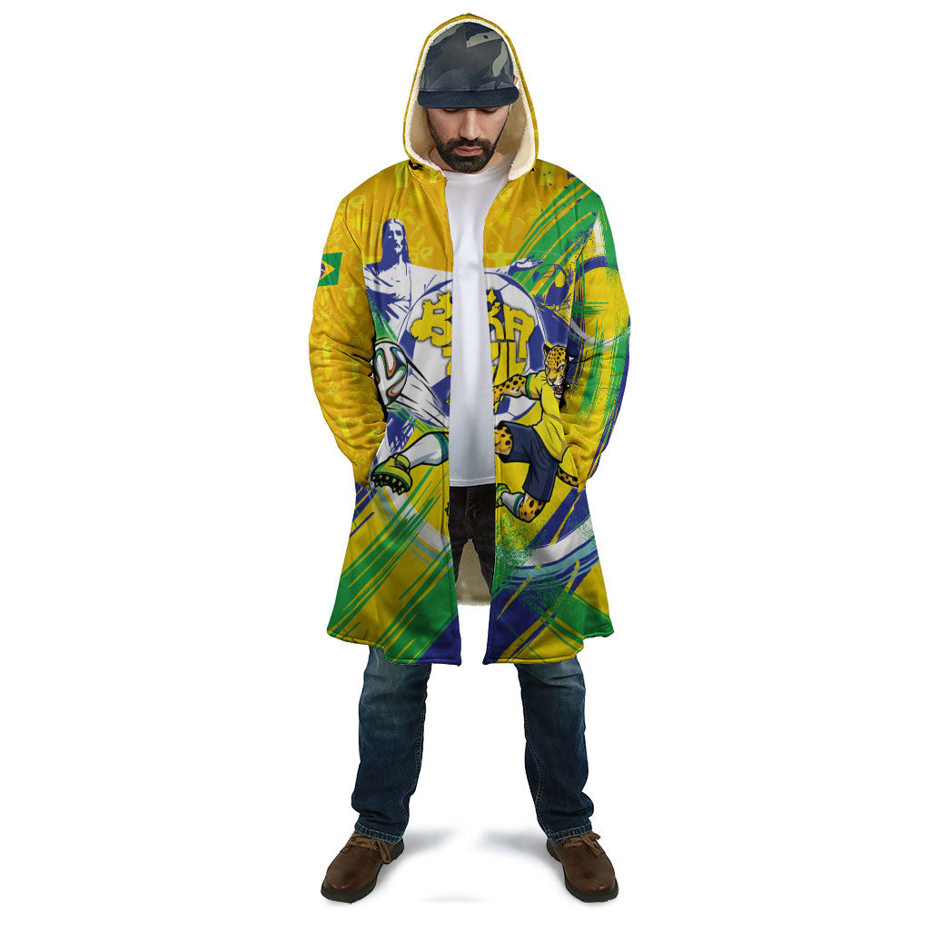 Personalized Brazil Soccer Football Jaguar Cloak Christ The Redeeme - Soccer Mascot With Carnival Vibes