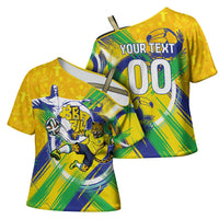 Personalized Brazil Soccer Football Jaguar Cross Shoulder Shirt Christ The Redeeme - Soccer Mascot With Carnival Vibes