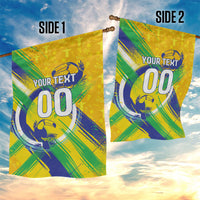 Personalized Brazil Soccer Football Jaguar Garden Flag Christ The Redeeme - Soccer Mascot With Carnival Vibes