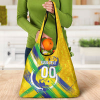 Personalized Brazil Soccer Football Jaguar Grocery Bag Christ The Redeeme - Soccer Mascot With Carnival Vibes