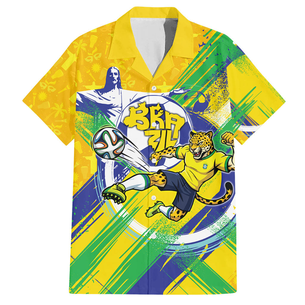 Personalized Brazil Soccer Football Jaguar Hawaiian Shirt Christ The Redeeme - Soccer Mascot With Carnival Vibes