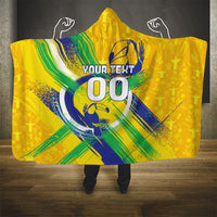 Personalized Brazil Soccer Football Jaguar Hooded Blanket Christ The Redeeme - Soccer Mascot With Carnival Vibes