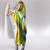 Personalized Brazil Soccer Football Jaguar Hooded Blanket Christ The Redeeme - Soccer Mascot With Carnival Vibes