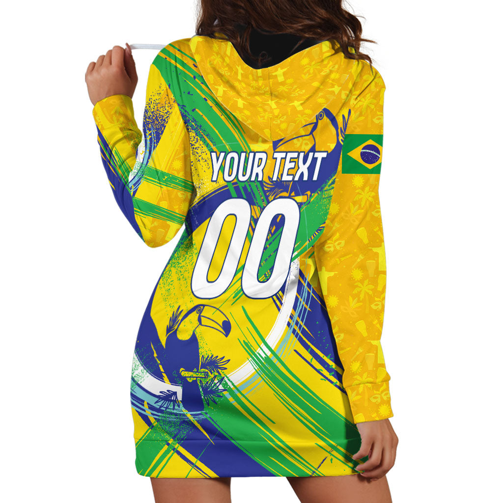 Personalized Brazil Soccer Football Jaguar Hoodie Dress Christ The Redeeme - Soccer Mascot With Carnival Vibes