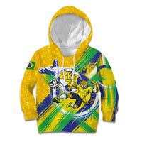 Personalized Brazil Soccer Football Jaguar Kid Hoodie Christ The Redeeme - Soccer Mascot With Carnival Vibes