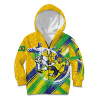 Personalized Brazil Soccer Football Jaguar Kid Hoodie Christ The Redeeme - Soccer Mascot With Carnival Vibes
