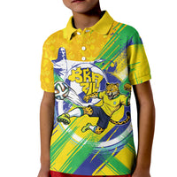 Personalized Brazil Soccer Football Jaguar Kid Polo Shirt Christ The Redeeme - Soccer Mascot With Carnival Vibes