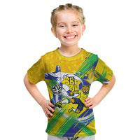 Personalized Brazil Soccer Football Jaguar Kid T Shirt Christ The Redeeme - Soccer Mascot With Carnival Vibes