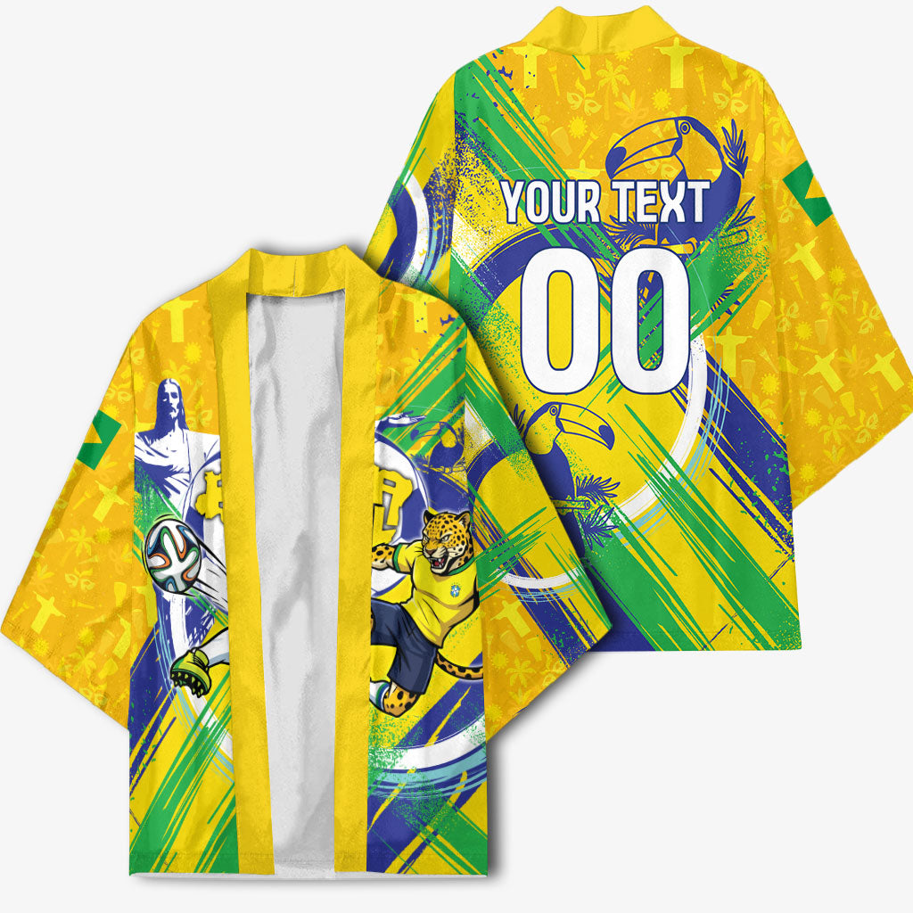 Personalized Brazil Soccer Football Jaguar Kimono Christ The Redeeme - Soccer Mascot With Carnival Vibes