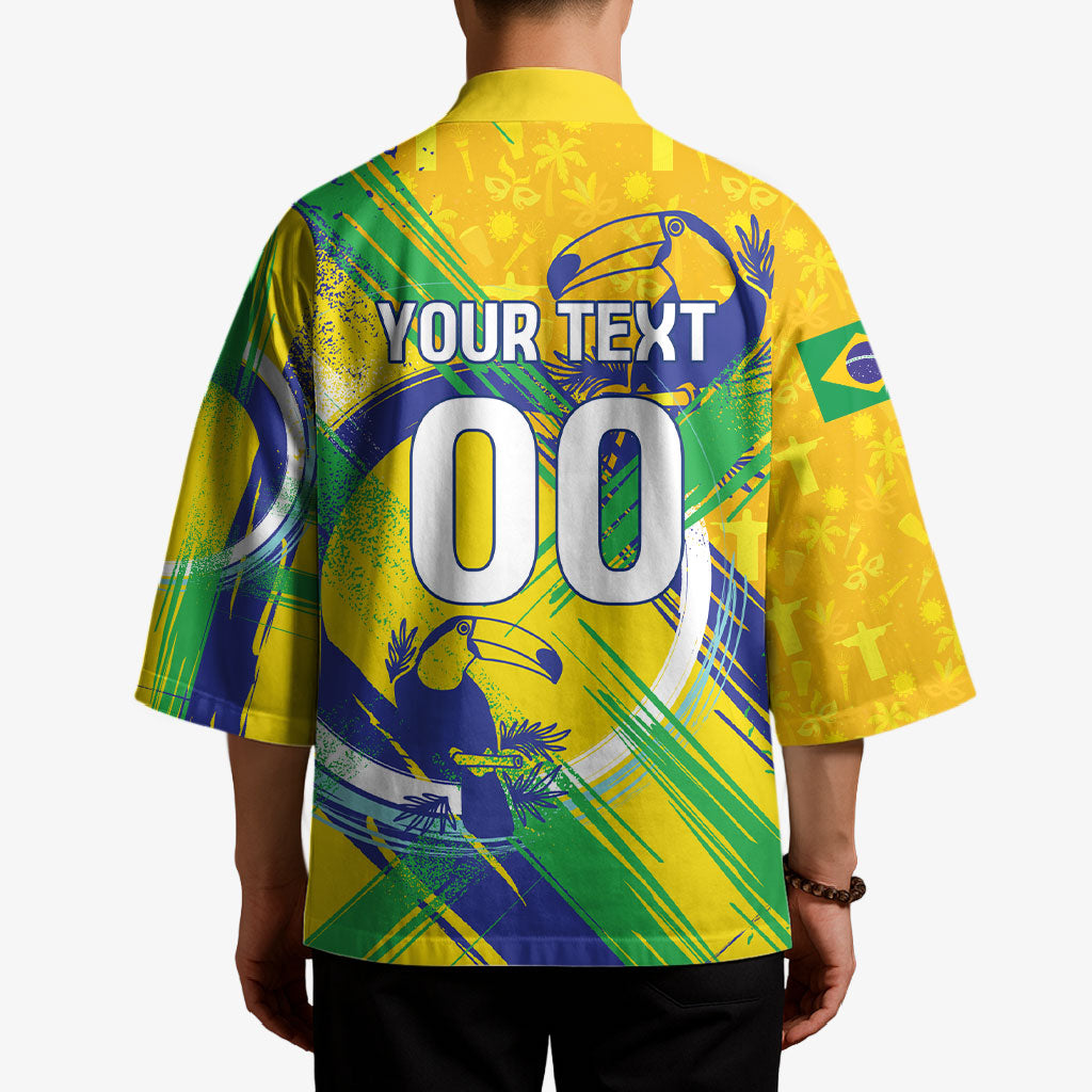 Personalized Brazil Soccer Football Jaguar Kimono Christ The Redeeme - Soccer Mascot With Carnival Vibes