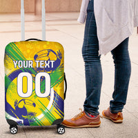 Personalized Brazil Soccer Football Jaguar Luggage Cover Christ The Redeeme - Soccer Mascot With Carnival Vibes