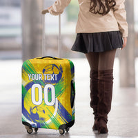 Personalized Brazil Soccer Football Jaguar Luggage Cover Christ The Redeeme - Soccer Mascot With Carnival Vibes
