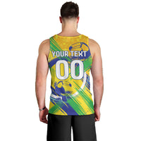 Personalized Brazil Soccer Football Jaguar Men Tank Top Christ The Redeeme - Soccer Mascot With Carnival Vibes