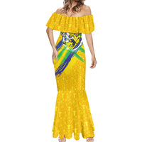 Personalized Brazil Soccer Football Jaguar Mermaid Dress Christ The Redeeme - Soccer Mascot With Carnival Vibes
