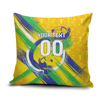 Personalized Brazil Soccer Football Jaguar Pillow Cover Christ The Redeeme - Soccer Mascot With Carnival Vibes