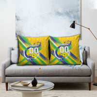 Personalized Brazil Soccer Football Jaguar Pillow Cover Christ The Redeeme - Soccer Mascot With Carnival Vibes