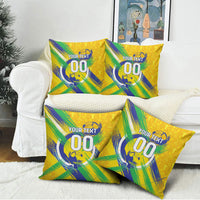 Personalized Brazil Soccer Football Jaguar Pillow Cover Christ The Redeeme - Soccer Mascot With Carnival Vibes