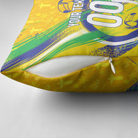 Personalized Brazil Soccer Football Jaguar Pillow Cover Christ The Redeeme - Soccer Mascot With Carnival Vibes