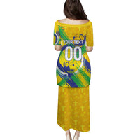 Personalized Brazil Soccer Football Jaguar Puletasi Christ The Redeeme - Soccer Mascot With Carnival Vibes