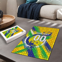 Personalized Brazil Soccer Football Jaguar Puzzle Christ The Redeeme - Soccer Mascot With Carnival Vibes