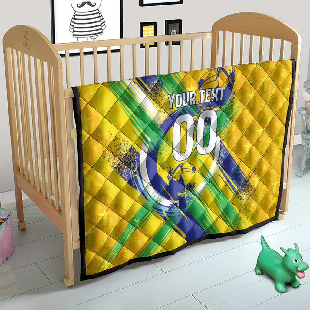 Personalized Brazil Soccer Football Jaguar Quilt Christ The Redeeme - Soccer Mascot With Carnival Vibes