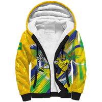 Personalized Brazil Soccer Football Jaguar Sherpa Hoodie Christ The Redeeme - Soccer Mascot With Carnival Vibes