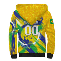 Personalized Brazil Soccer Football Jaguar Sherpa Hoodie Christ The Redeeme - Soccer Mascot With Carnival Vibes