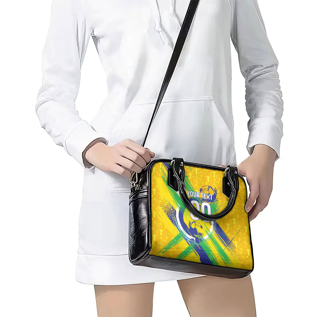 Personalized Brazil Soccer Football Jaguar Shoulder Handbag Christ The Redeeme - Soccer Mascot With Carnival Vibes