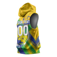 Personalized Brazil Soccer Football Jaguar Sleeveless Hoodie Christ The Redeeme - Soccer Mascot With Carnival Vibes