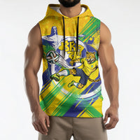 Personalized Brazil Soccer Football Jaguar Sleeveless Hoodie Christ The Redeeme - Soccer Mascot With Carnival Vibes
