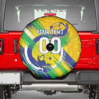 Personalized Brazil Soccer Football Jaguar Spare Tire Cover Christ The Redeeme - Soccer Mascot With Carnival Vibes