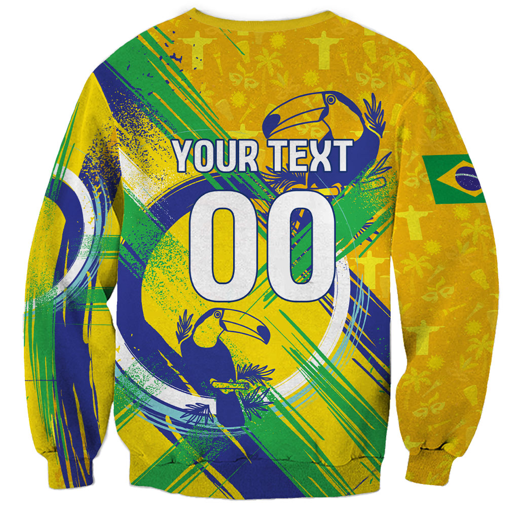 Personalized Brazil Soccer Football Jaguar Sweatshirt Christ The Redeeme - Soccer Mascot With Carnival Vibes