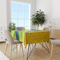 Personalized Brazil Soccer Football Jaguar Tablecloth Christ The Redeeme - Soccer Mascot With Carnival Vibes