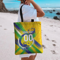 Personalized Brazil Soccer Football Jaguar Tote Bag Christ The Redeeme - Soccer Mascot With Carnival Vibes