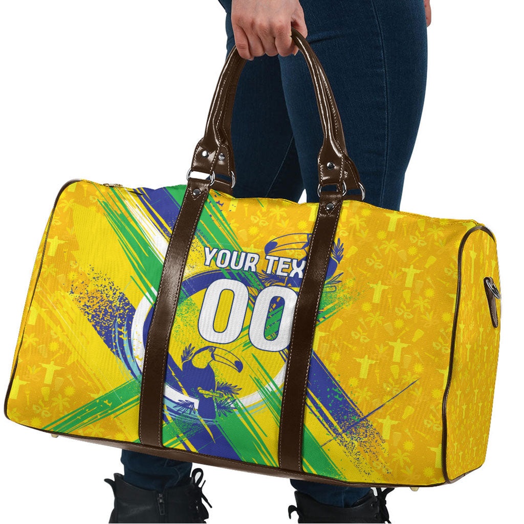 Personalized Brazil Soccer Football Jaguar Travel Bag Christ The Redeeme - Soccer Mascot With Carnival Vibes