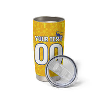 Personalized Brazil Soccer Football Jaguar Tumbler Cup Christ The Redeeme - Soccer Mascot With Carnival Vibes