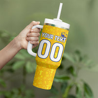 Personalized Brazil Soccer Football Jaguar Tumbler With Handle Christ The Redeeme - Soccer Mascot With Carnival Vibes