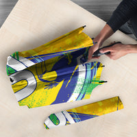 Personalized Brazil Soccer Football Jaguar Umbrella Christ The Redeeme - Soccer Mascot With Carnival Vibes