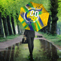 Personalized Brazil Soccer Football Jaguar Umbrella Christ The Redeeme - Soccer Mascot With Carnival Vibes