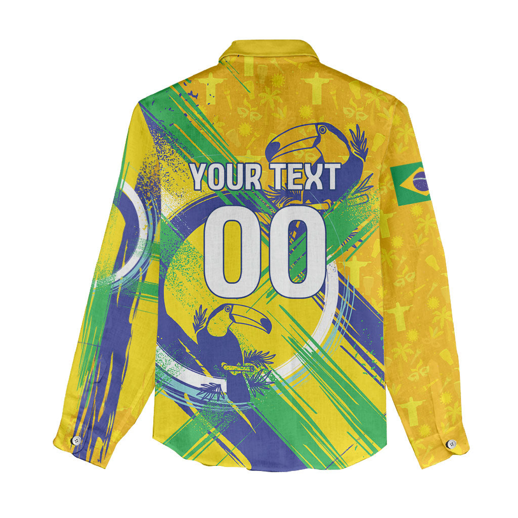 Personalized Brazil Soccer Football Jaguar Women Casual Shirt Christ The Redeeme - Soccer Mascot With Carnival Vibes