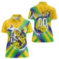 Personalized Brazil Soccer Football Jaguar Women Polo Shirt Christ The Redeeme - Soccer Mascot With Carnival Vibes